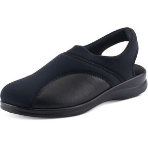 Flexus Spring Step Flexia Leather Clogs for Women - European Slingback Round Toe Slip-On Shoes - Ladies Casual Platform Clog for Work - Black EU 40 / US 9 in Saudi Arabia