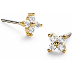 Ana Luisa Debbie Gold Stud Earrings - Petite Celestial Design Stud Earrings - 14K Gold Plating On Recycled Sterling Silver - Star-Studded Cubic Zirconia - Hypoallergenic, Tarnish-Free for Daily Wear in Kuwait