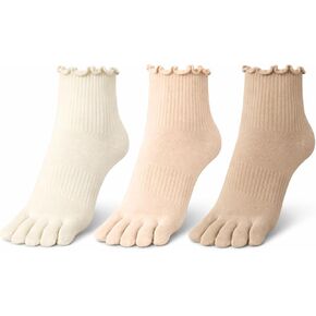 Soxsense Women’s Cotton Ruffle Toe Socks, Soft Breathable Ankle Socks with Cute Lettuce Edge, 3 Pairs in Saudi Arabia