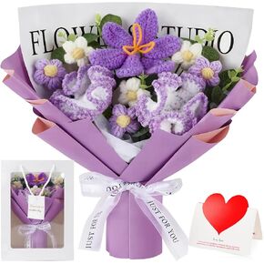 Tenn Well Crochet Flower Bouquet for Mom, Crochet Knitted Sunflower Gift Artificial Flowers for Mother’s Day, Birthday, Graduation, Anniversary and Home Decor in Saudi Arabia
