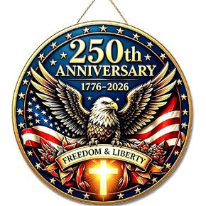 250th Anniversary USA Decoration Wooden Eagle Door Sign 250 Years Of Freedom Wreath For Front Door Wall Signs Decor For 4th Of July Home Decor Outdoor Indoor Party Supply 250 Anniversary USA Merchandise (250-door-sign1) in Saudi Arabia