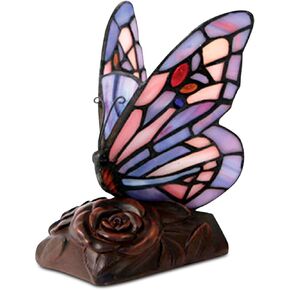 OneWorld Memorials Tiffany Style Butterfly Lamp, Butterfly Stained Glass Lamp, Memorial Keepsake for Loved Ones - Extra Small - Purple Cremation Keepsake Urn for Ashes in Saudi Arabia