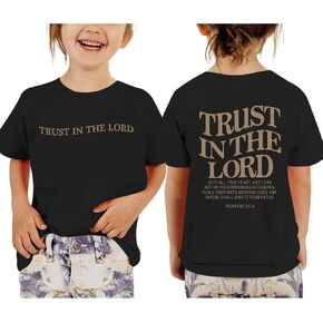 Trust in The Lord Shirt for Girls Jesus Shirts Kids Christian Graphic Tees Cute God Bible Verse Faith Tshirts Tops in Saudi Arabia