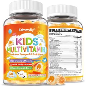 Kids Multivitamin Gummies - Vitamins A D3 K2, Methylated B-Complex with Omega-3, Iron for Immune & Development Support - Organic Mixed-Berry Flavor Multivitamins for Kids Daily - Sugar Free & Vegan in Saudi Arabia
