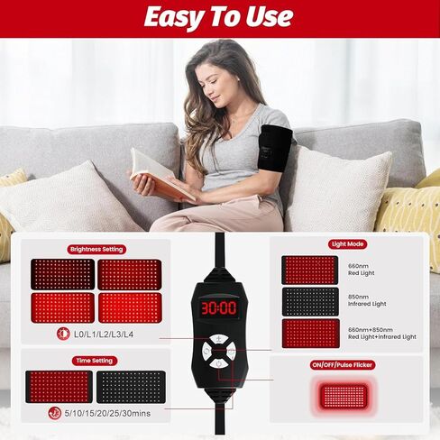 Red Light Therapy Pad for Body, 3-in-1 LED 660nm & 850nm Infrared Light Therapy Pad for Dogs, Shoulder, Back, Knee.with Timer Controller Gift for Women Men in Saudi Arabia