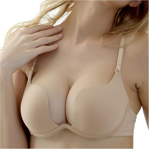 Nanier Women's Deep U Push Up Multi-Way Convertible Plunge Bra in Saudi Arabia