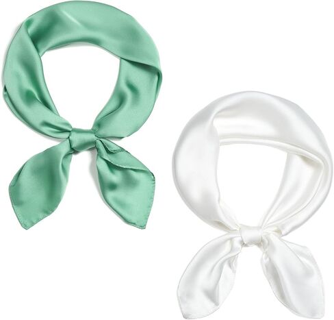 QIUTIMIY 27'' Soft Satin Square Scarf, Women's Lightweight Neckerchief Hair & Purse Scarf, Solid Retro Bandana in Saudi Arabia