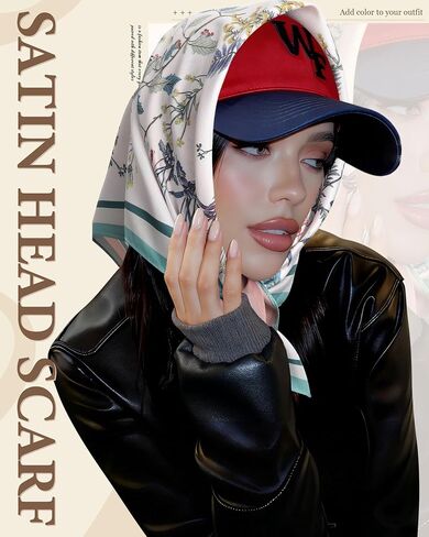 AWAYTR 27.5" Reversible Head Scarf for Women - Neck Scarf Like Silk Hair Bandanas Women Head Wrap Sleep Headscarf in Kuwait