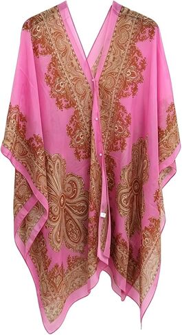 Ladies' vacation beach scarf, chiffon cardigan, travel versatile sunscreen clothes, printed shawl, summer thin style in Kuwait
