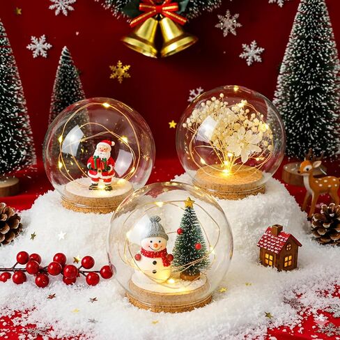 Eorbow 9 Pack Round Glass Cloche Display Dome, 2.6 Inch Decorative Glass Bell Jar, Small Globe Display Cases with Cork Base for Christmas Party Favor, Plants, Fairy Lights, Table Decors in Kuwait