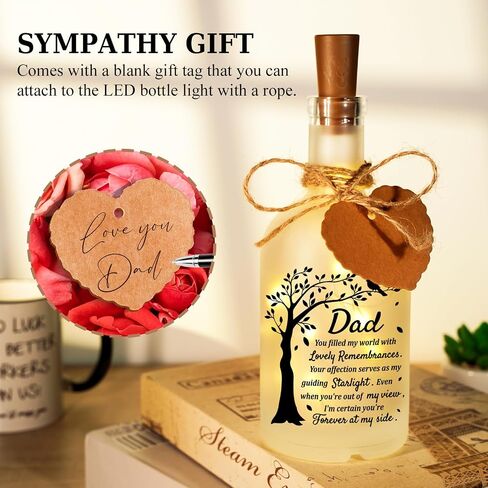 Memorial Gifts for Loss of Dad, Loss of Father Sympathy Gift, In Memory of Dad, Bereavement Condolences Gift for Loss, Sympathy Decorative Bottle Jar Lighting in Saudi Arabia