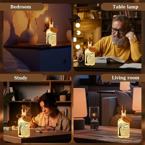 Memorial Gifts for Loss of Dad, Loss of Father Sympathy Gift, In Memory of Dad, Bereavement Condolences Gift for Loss, Sympathy Decorative Bottle Jar Lighting in Saudi Arabia