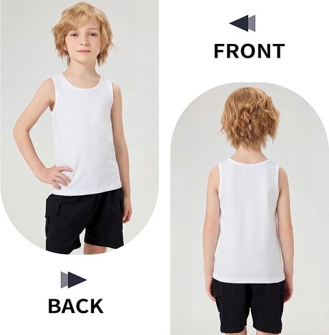 3 Pack Boys Tank Tops Boys Undershirts Soft Cotton Shirts Kids Sleeveless Tank Tops Shirts for Youth（2T-16Y） in Saudi Arabia