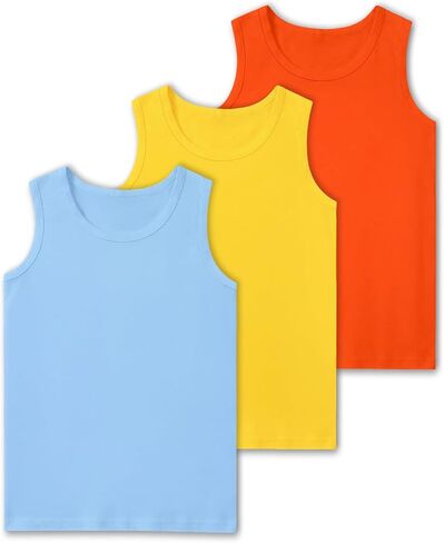 3 Pack Boys Tank Tops Boys Undershirts Soft Cotton Shirts Kids Sleeveless Tank Tops Shirts for Youth（2T-16Y） in Saudi Arabia