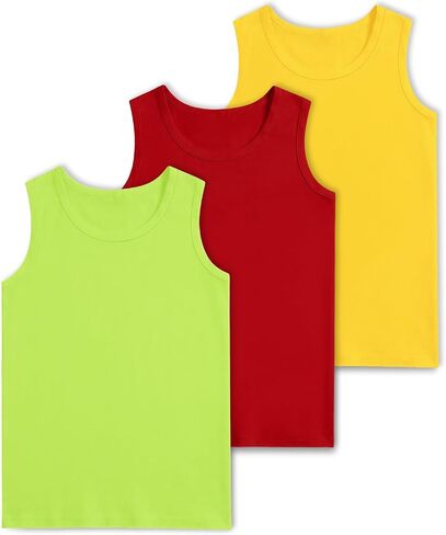 3 Pack Boys Tank Tops Boys Undershirts Soft Cotton Shirts Kids Sleeveless Tank Tops Shirts for Youth（2T-16Y） in Saudi Arabia