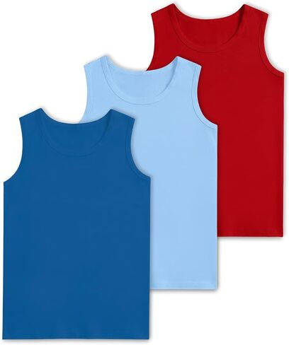 3 Pack Boys Tank Tops Boys Undershirts Soft Cotton Shirts Kids Sleeveless Tank Tops Shirts for Youth（2T-16Y） in Saudi Arabia