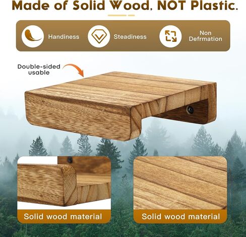 PHOENANCEE Small Wall Shelves,Mini Floating Shelf with Lip,Display Ledge,Speaker Shelf Set of 2 for Picture Frames Plants Decorative for Living Room Kitchen Bedroom,Wood,5 Inch,Carbonized Black in Kuwait