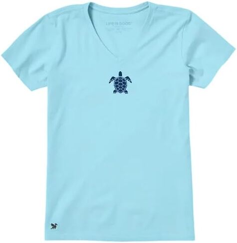 Life is Good Women's Beachy Turtle Short Sleeve Crusher Vee in Kuwait