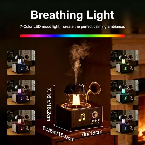 مشغل تسجيل عتيق للزيوت العطرية 250 مل ناشر للعلاج العطري مع ضوء LED وانتشار العطر، مرطب هادئ للمنزل وغرفة النوم والمكتب واليوجا، آلة معطر الهواء للديكور القديم in Kuwait
