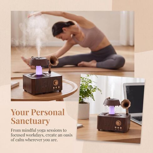 مشغل تسجيل عتيق للزيوت العطرية 250 مل ناشر للعلاج العطري مع ضوء LED وانتشار العطر، مرطب هادئ للمنزل وغرفة النوم والمكتب واليوجا، آلة معطر الهواء للديكور القديم in Kuwait