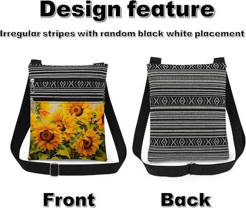 Sunflowers Print Crossbody Bag Yellow Flowers Adjustable Strap for Adults Messenger Bag Birthday Mother's Day Gift for Nature Lovers Flower Lover in Kuwait