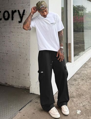 ZAFUL Men's Cargo Work Pants Drawstring Casual Joggers Hiking Outdoor Streetwear Track Jogging Sweatpants in Kuwait