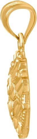 JewelryWeb 10k الذهب الأصفر المرأة الكتلة موضة حلية قلادة قلادة 20.9x13.3 مللي متر قلادة واسعة للنساء in Kuwait