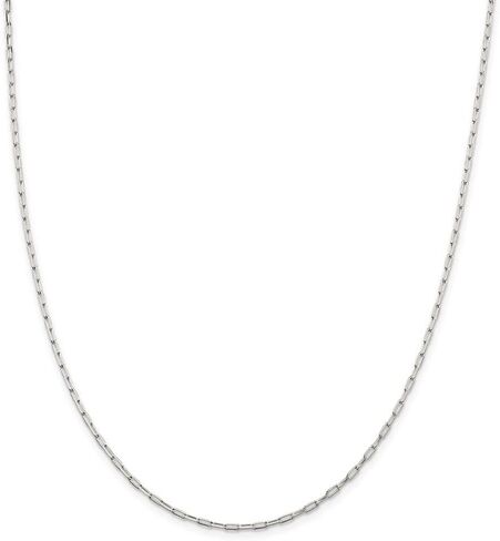925 Sterling Silver 2mm Elongated Open Link Chain Necklace in Kuwait