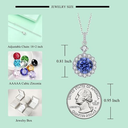 STARCHENIE Tanzanite Necklace Earrings for Women Cluster Birthstone Pendant Jewelry Set Gift for Her in Kuwait