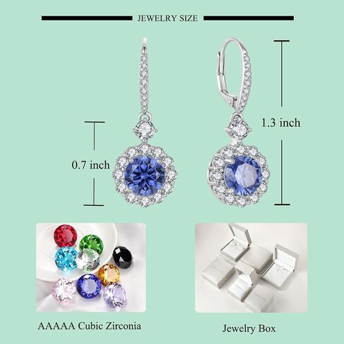 STARCHENIE Tanzanite Necklace Earrings for Women Cluster Birthstone Pendant Jewelry Set Gift for Her in Kuwait