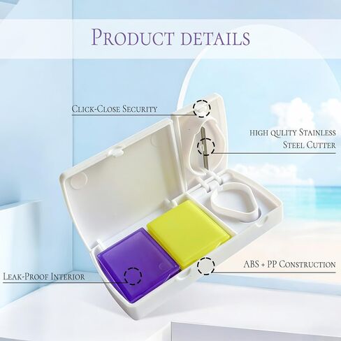 Travel Pill Organizer Cutter，Travel Pill Case Box Medicine Pill Organizer Pastillero Two Case with Cutter in Saudi Arabia