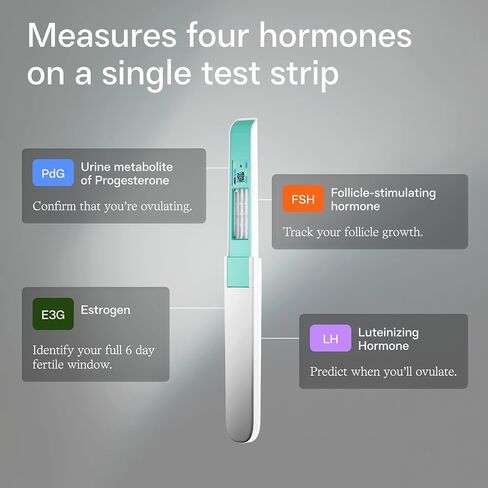 Inito Fertility Monitor & Hormone Tracker for Women | Track and Confirm Ovulation | Estrogen, LH, PdG, FSH | Includes 15 Test Strips + Free App | Wireless | Compatible with All iOS & Android Devices in Saudi Arabia