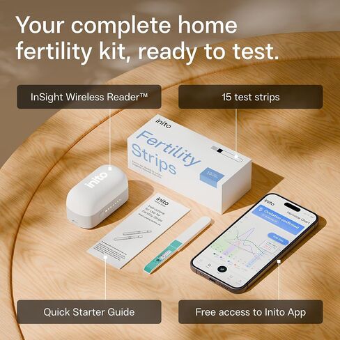 Inito Fertility Monitor & Hormone Tracker for Women | Track and Confirm Ovulation | Estrogen, LH, PdG, FSH | Includes 15 Test Strips + Free App | Wireless | Compatible with All iOS & Android Devices in Saudi Arabia