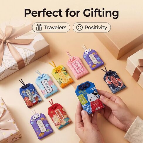 8 Pcs Decorative Hanging Ornaments Omamori Japanese Charms, Good Luck Charm & Bulk Good Luck Charms, Japanese Keychain, Japan Souvenirs for Home Decor & Gifting in Saudi Arabia