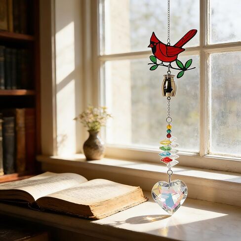 Cardinal Crystal Catcher Mini Urn for Ashes Keepsake Suncatcher with Small Cremation Holder,Hanging Memorial Decor mini urn,1.2 Inches Tiny urn for Human or Pet Ashes Sharing Memorial Urn in Saudi Arabia