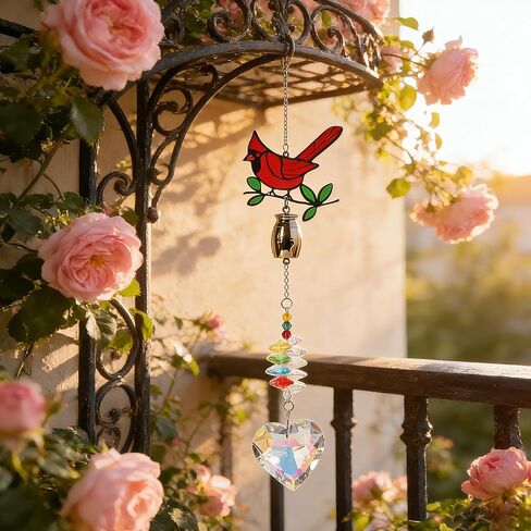 Cardinal Crystal Catcher Mini Urn for Ashes Keepsake Suncatcher with Small Cremation Holder,Hanging Memorial Decor mini urn,1.2 Inches Tiny urn for Human or Pet Ashes Sharing Memorial Urn in Saudi Arabia
