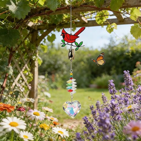Cardinal Crystal Catcher Mini Urn for Ashes Keepsake Suncatcher with Small Cremation Holder,Hanging Memorial Decor mini urn,1.2 Inches Tiny urn for Human or Pet Ashes Sharing Memorial Urn in Saudi Arabia