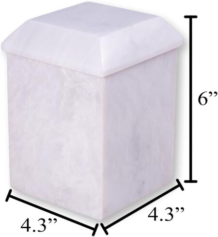 Bey-Berk Deering Moments Personalized Genuine White Marble Urn for Pet or Human Ashes, Luxurious Marble Urn, Holds up to 60lb Pre Cremation Weight in Saudi Arabia