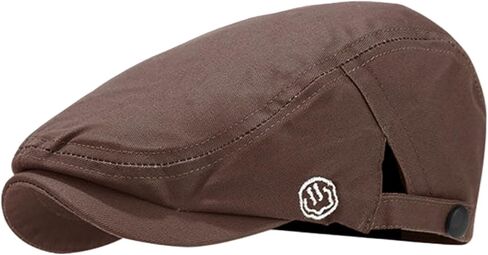 Men's Cotton Flat Cap Newsboy Beret, Adjustable Ivy Gatsby Forward Hat, Navy Blue, Black, Gray, Retro Style in Kuwait