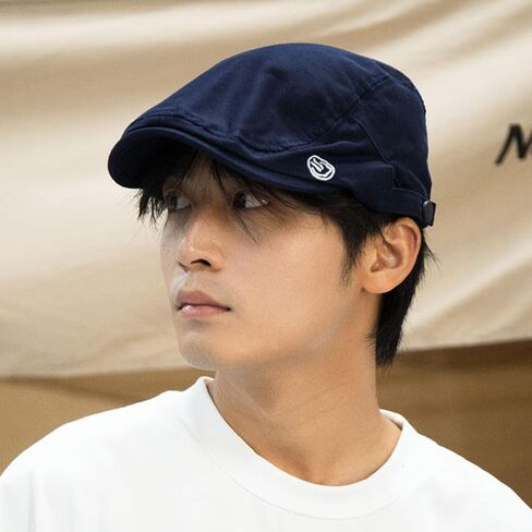Men's Cotton Flat Cap Newsboy Beret, Adjustable Ivy Gatsby Forward Hat, Navy Blue, Black, Gray, Retro Style in Kuwait