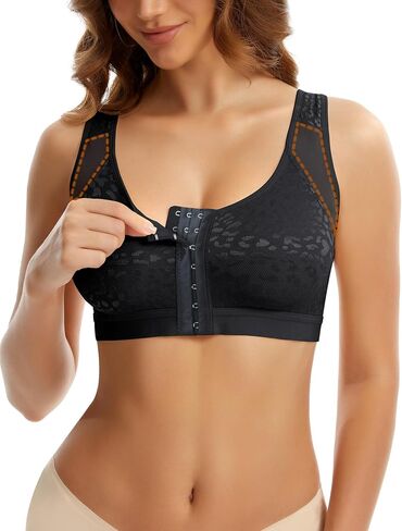 MISS MOLY Post Surgery Compression Bras For Women Front Closure Adjustable Strap Wirefree Breast Enhancement Posture Bra in Kuwait