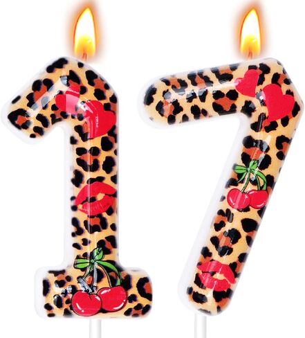 Cheetah Print Birthday Candles, Cheetah Print Party Decoration Supplies, Birthday Number Candles for Cake Topper (Brown, Number 20) in Kuwait