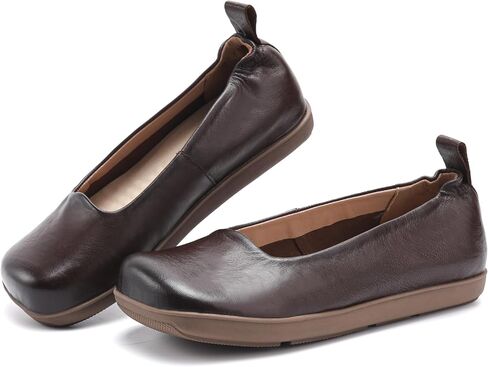 Women's Slip On Flats Comfortable Casual Loafers Office Dress Leather Shoes Anti-Slip Rubber Sole and Lightweight Walking Shoes in Saudi Arabia