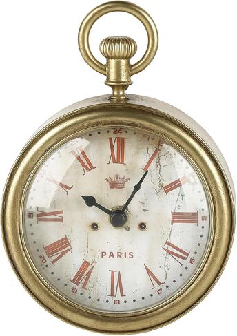 ساعة حائط صغيرة من NIKKY HOME مقاس 8 بوصات، ساعات دائرية تناظرية صامتة ذهبية عتيقة | ساعة معدنية تعمل بالبطارية غير موقوتة بأرقام رومانية، ديكور كلاسيكي لغرفة المعيشة والحمام ومكتب المطبخ in Kuwait