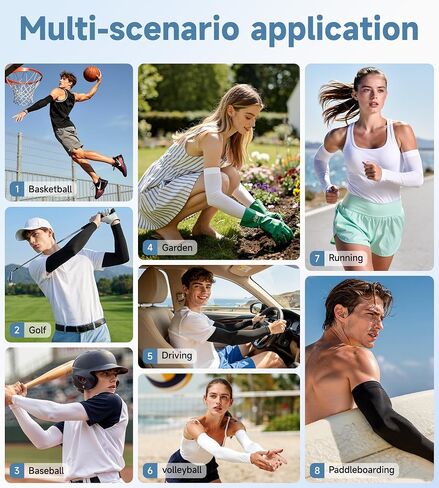 UPF 50 Cooling Arm Sleeves for Men Women, UV Sun Protection Compression Sleeves for Tattoo Cover in Kuwait