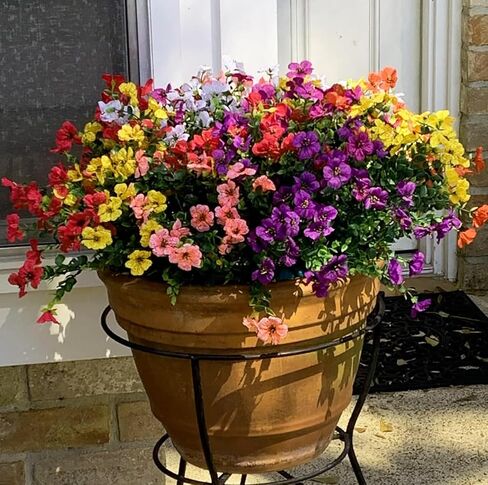 Artificial Flowers for Outdoors 16 Bundles Fake Flowers Fake Plants Spring Summer Decoration UV Resistant Fake Silk Flowers for Porch Patio Home Planter Window Box Yard Garden Decor in Saudi Arabia