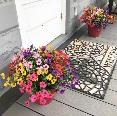 Artificial Flowers for Outdoors 16 Bundles Fake Flowers Fake Plants Spring Summer Decoration UV Resistant Fake Silk Flowers for Porch Patio Home Planter Window Box Yard Garden Decor in Saudi Arabia