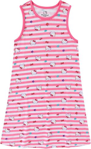 Hello Kitty Sanrio Girls Short Sleeve Shirt and Sleeveless Dress 2 Piece Set for Big Kids in Kuwait