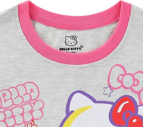 Hello Kitty Sanrio Girls Short Sleeve Shirt and Sleeveless Dress 2 Piece Set for Big Kids in Kuwait