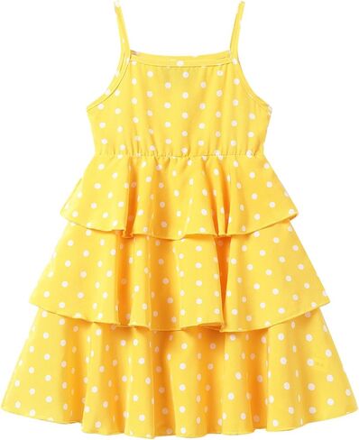 Mud Kingdom Girls Sundress Sling Straps Polka Dots Tiered Layered Dress Summer in Kuwait